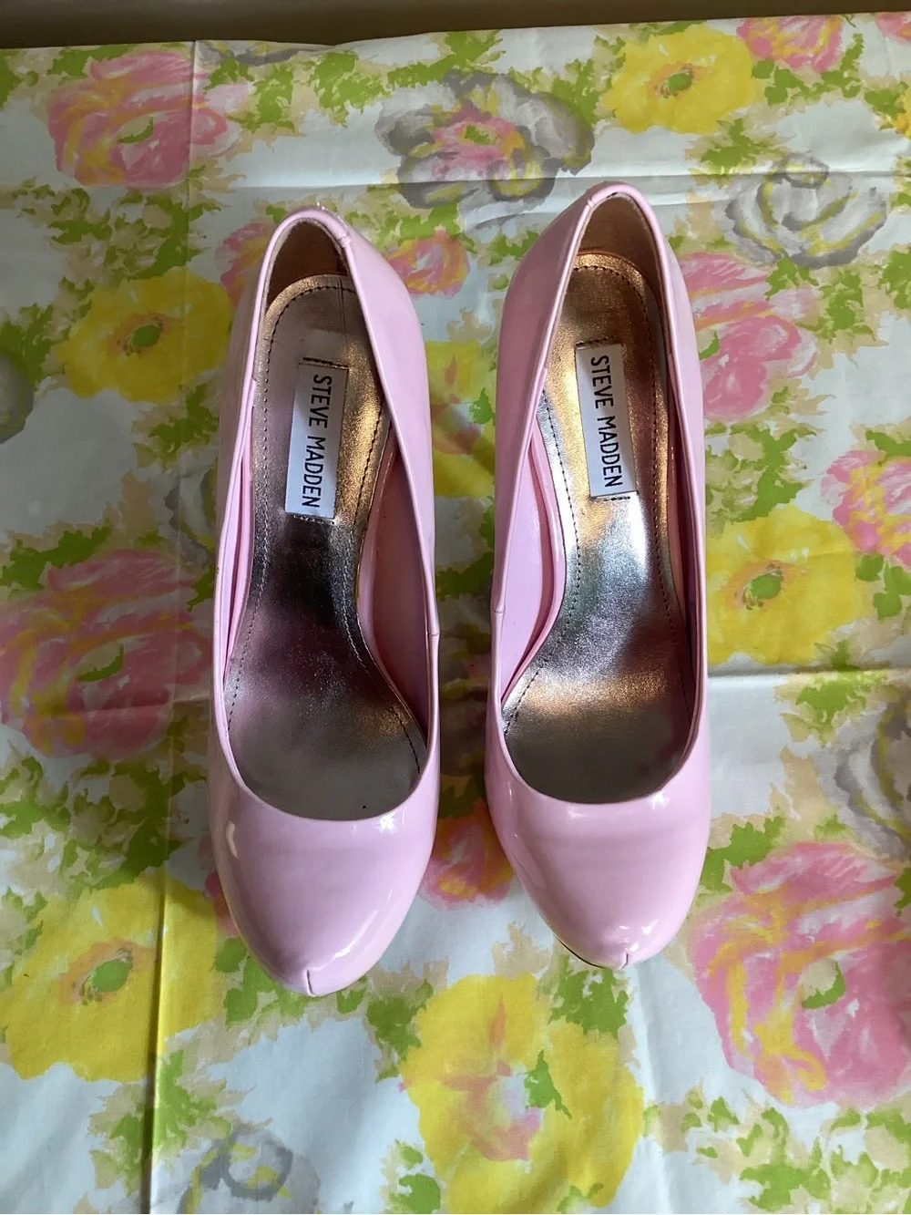 Steve Madden Blush Pink Patent Platform Stiletto Pumps NIB